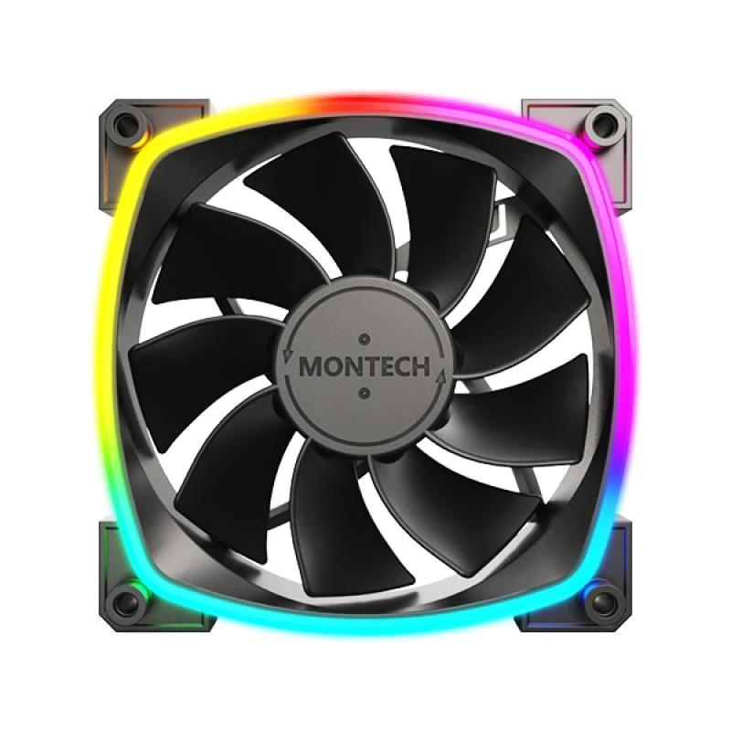 Montech RX120 PWM Computer case Fan 12 cm Melns 3 gab.