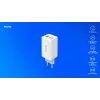 SAVIO LA-07 GaN 65W tīkla lādētājs, USB, QC4.0+, PD 3.0, Balts