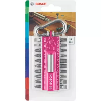 Skrūvgrieža uzgaļu komplekts Bosch 2607002821 — 21 gab.: Torx, PH, PZ, sešstūris