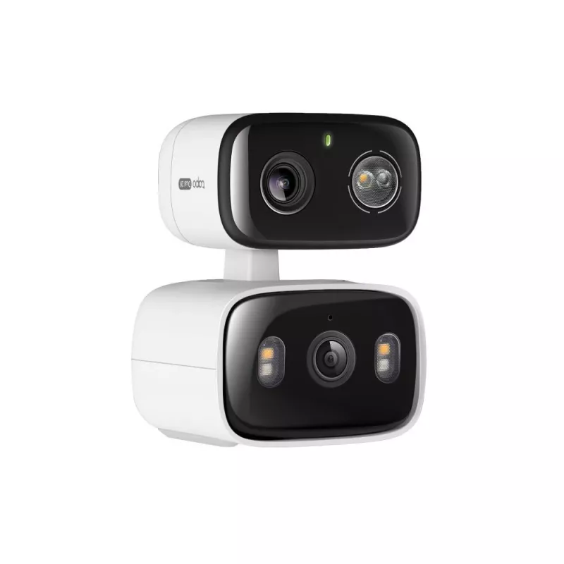 IP drošības kamera TP‑LINK Tapo C246D — 3 MP (2304×1296), 2,8 mm, 107,8° redzes lauks, PTZ divu objektīvu, IP65, Wi‑Fi/Gigabit, microSD līdz 512 GB