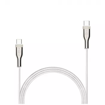USB pītais kabelis FIXED FIXDB-CC12-WH 100W, balts, izturīgs pīts apvalks, datu un strāvas pārvade