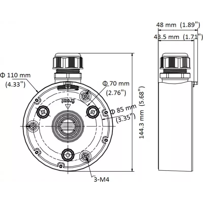 Hikvision DS-1280ZJ-TR13 āra sadales kārba melna sudrabota 1 kg