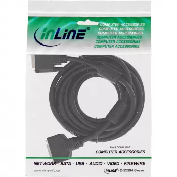 InLine DVI-D kabelis 24+1 M/F, Dual Link, 2 ferīta serdeņi, 3m