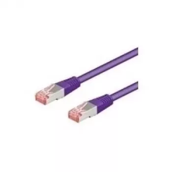 Wentronic Goobay CAT 6 komutācijas kabelis, S/FTP (PiMF), violets, 1 m - LSZH bez halogēna, varš (93536)