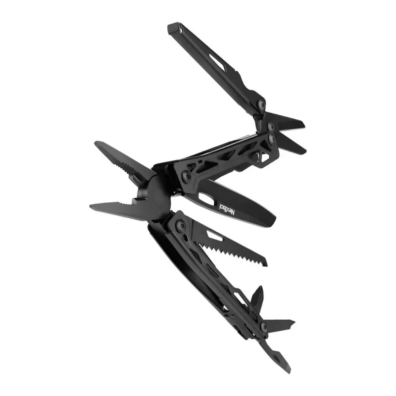 Multitool Nextool NE20151 — 11-in-1 saliekamais darbarīks, melns, salocītā garums 10,6 cm, svars 256 g, dziļums 21 mm, platums 36 mm