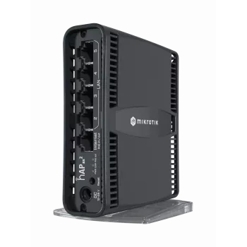Mikrotik hAP ax2 bezvadu maršrutētājs Gigabit Ethernet Divjoslu (2.4 GHz / 5 GHz) Melns