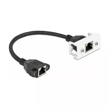 DeLOCK tīkla pagarinātāja kabelis Cat.6A 25 cm melns
