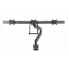 Galda monitora stiprinājums GEMBIRD MA-DA3-03, 3 sviras, gāzes atspere, VESA 75–100x100, atbalsta 3 displejus līdz 27 collām, maks. 18 kg, melns