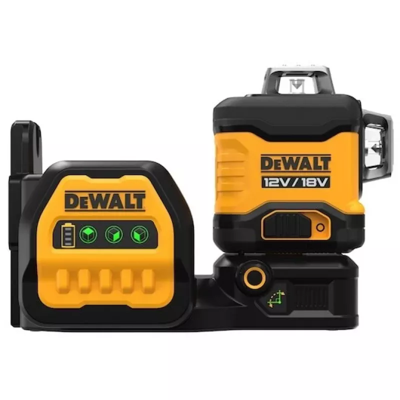 Lāzera nivelieris DeWalt DCE089D1G18-QW zaļš stars, pašizlīdzinošs, 360° ar uztvērēja savietojamību