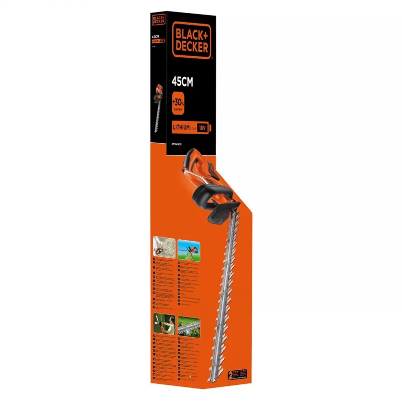Melns & Decker GTC1845L20 akumulatora dzīvžoga trimmeris ar dubulto asmeni 2600g (B667995)