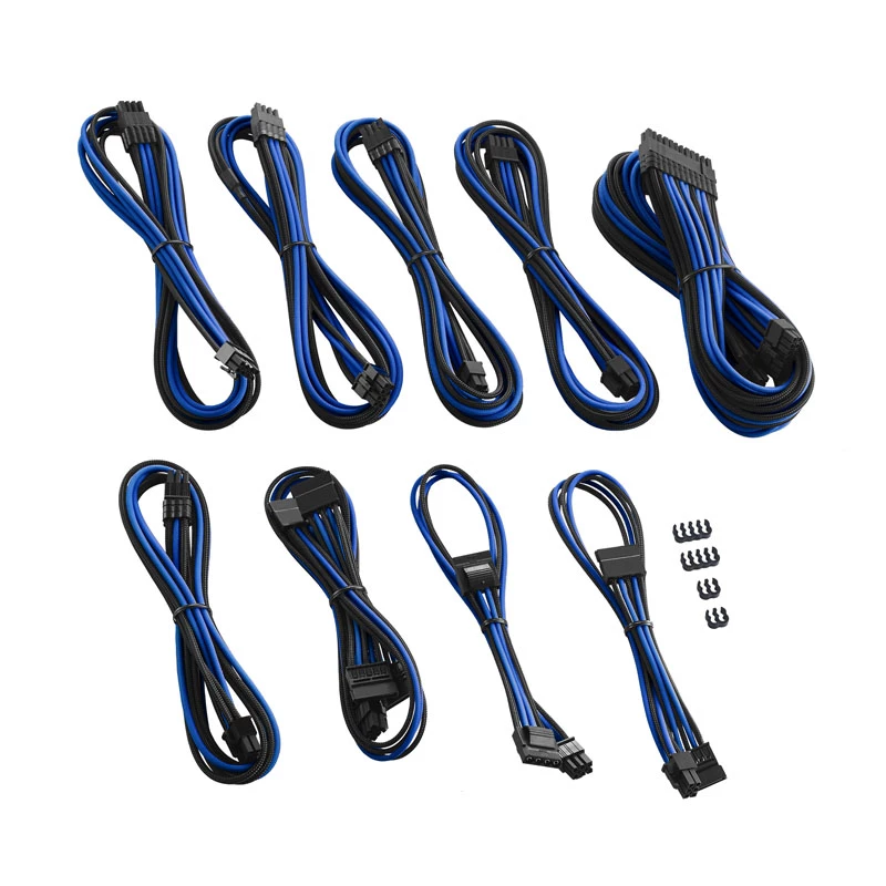 CableMod C-Series PRO ModMesh kabeļu komplekts priekš Corsair AXi/HXi/RM (dzeltena Label) - melns/zils