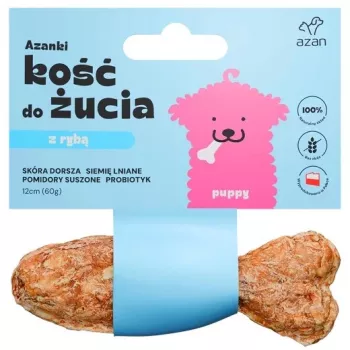 Suņu kārums Brit AZANKI Mencas Kauls ar Probiotiku Kucēniem zivs formas 12 cm, 60 g, bez graudiem, junioriem
