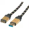 ROLINE Gold USB 3.0 kabelis, USB A spraudnis - USB 3.0 Micro B spraudnis 2,0 m (11.02.8879)