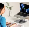 Klēpjdatora statīvs Unitek D1109B01 — alumīnija regulējams statīvs ar noņemamu USB-C HDMI 4K PD 100W, 2x USB-A, RJ-45, līdz 17 collām