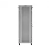 Rack cabinet LANBERG FF01-8047-12SL 47U 800x1000 mm pelēks ar priekšējām un aizmugurējām stikla durvīm un LCD paneļa vietu