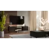 TV skapis cama meble CORTINA EF 180×40×60 cm, melns, skaidu plākšņu virsma, melns rāmis