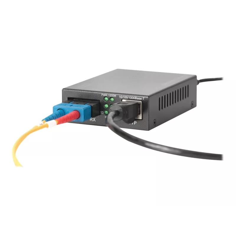 Digitus Gigabit PoE multivides pārveidotājs, RJ45 / SC, SM, PSE