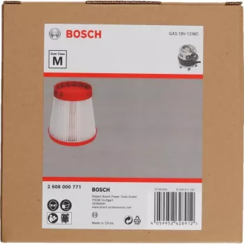 PTFE filtrs Bosch GAS 18V-12 MC Professional Class M putekļu nosūkšanai, modelis 2608000771