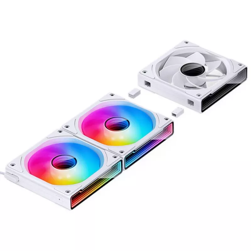 120 mm korpusa ventilators Jonsbo ZK-120W Reverse ARGB balta, 120 mm PWM, ar apvalkotu kabeli