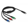 DeLOCK USB lādēšanas kabelis 3 vienā USB Type-C uz Lightning Micro USB 1 m