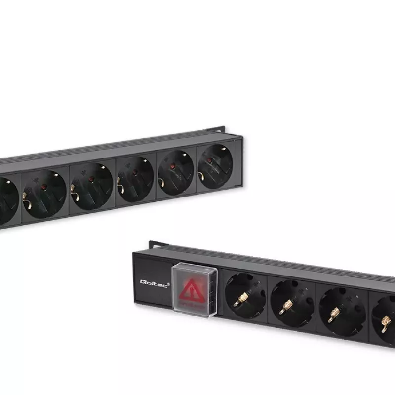 Qoltec Alumīnija PDU RACK | 16A | 16 x Schuko | Vertikāls | 1.8m