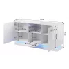 QIU 2D1K kumode 150x41.5x75 cm glancēts balts/glancēts balts