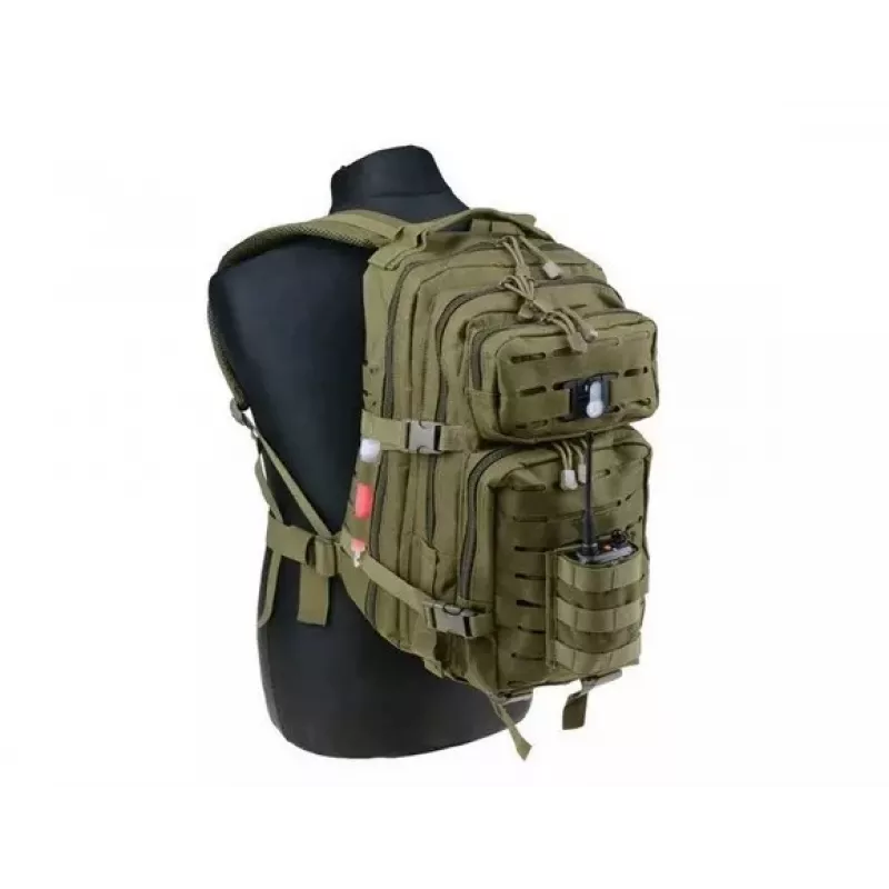 Taktiskā mugursoma GFC Assault Pack GFT Olive zaļa GFT-20-008352, 25 L, neilons, lāzergriezums, 450×210×200 mm