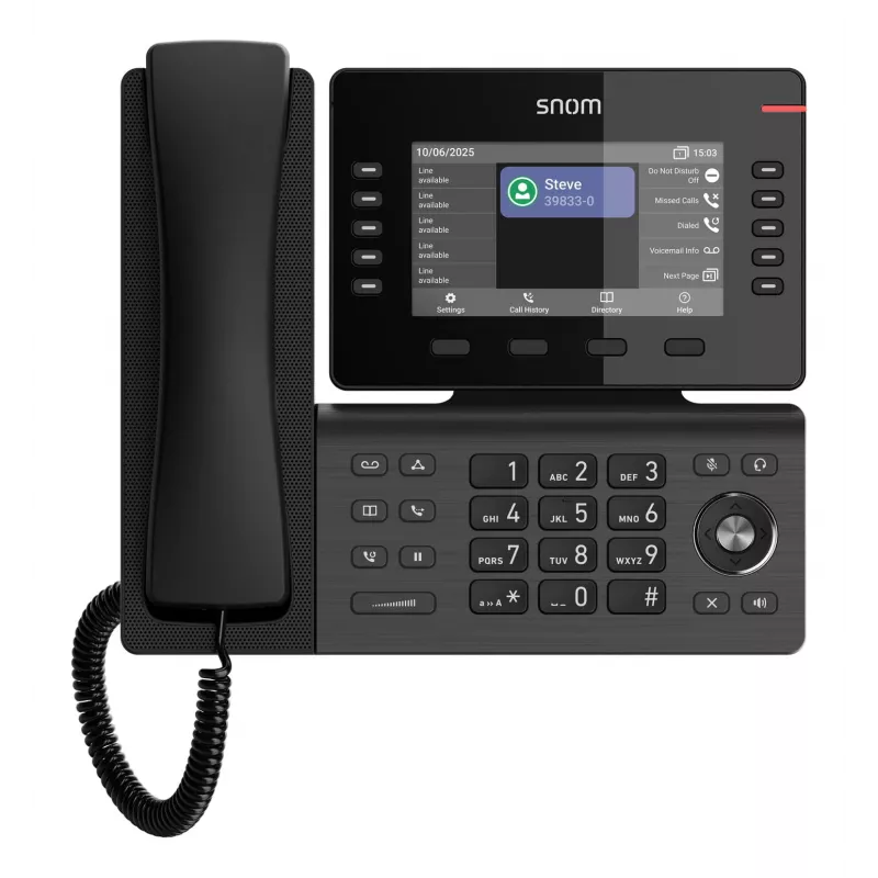 IP tālrunis Snom D815WB Melns — 5 collu IPS displejs, Gigabit Ethernet, Wi‑Fi 802.11n/ac, PoE, Bluetooth