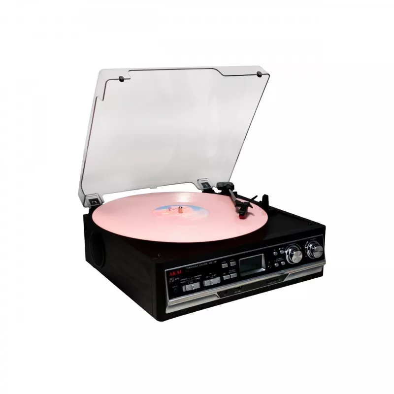 Skaņuplašu atskaņotājs AKAI ATT-15SE modelis ATT-300CC — siksnas piedziņas vinila plašu atskaņotājs, manuāla darbība, 33/45 RPM