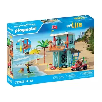 Rotaļu komplekts PLAYMOBIL Glābšanas tornis un pludmales bagijs 71903 – rotaļu komplekts ar torni un bagiju