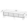TV skapītis cama meble CORTINA 4D 200x40x55 cm, melna virsma, riekstkoka priekšpuses