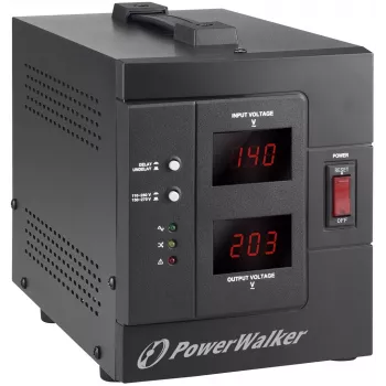 PowerWalker AVR 2000 SIV FR sprieguma regulators 2 maiņstrāvas kontaktligzdas 110 - 280 V melns