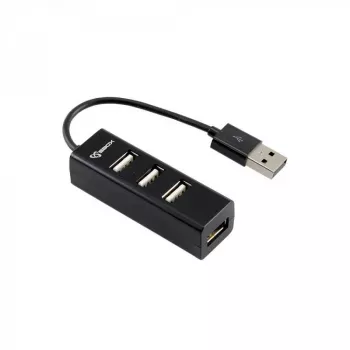 Sbox H-204 USB 4 portu HUB melns