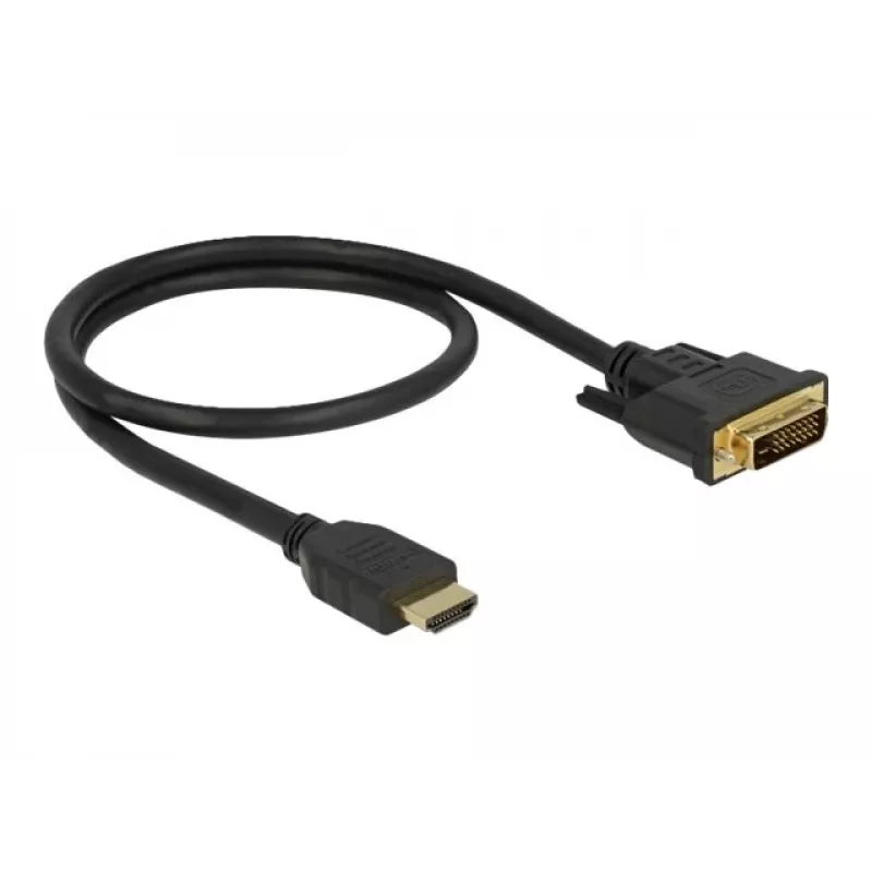 Video kabeļa adapteris DeLOCK 85651 0,5 m HDMI A tipa DVI melns