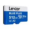 MicroSDXC atmiņas karte Lexar BLUE PLUS 512 GB, UHS‑I, lasīšanas ātrums 170 MB/s, U3/V30