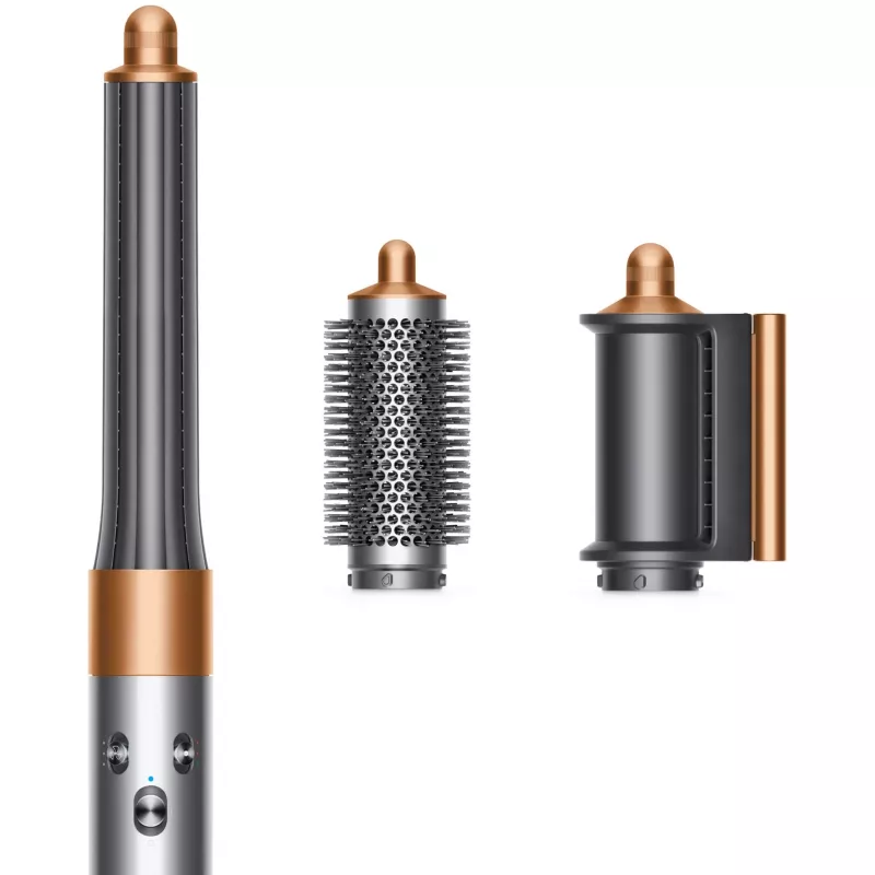 Multistyler Dyson Airwrap Origin Warm Copper Nickel — multistyler, 1300 W, 3 siltuma/ātruma iestatījumi, 360° pamatne, 2,675 m vads