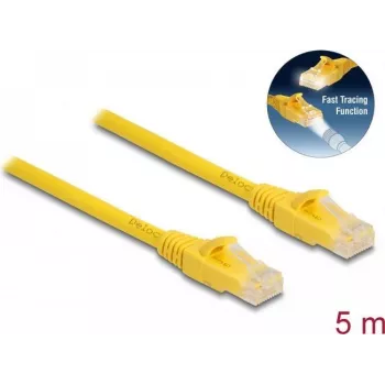 Tīkla kabelis DeLOCK RJ45 Cat.6A U/UTP 5 m dzeltens