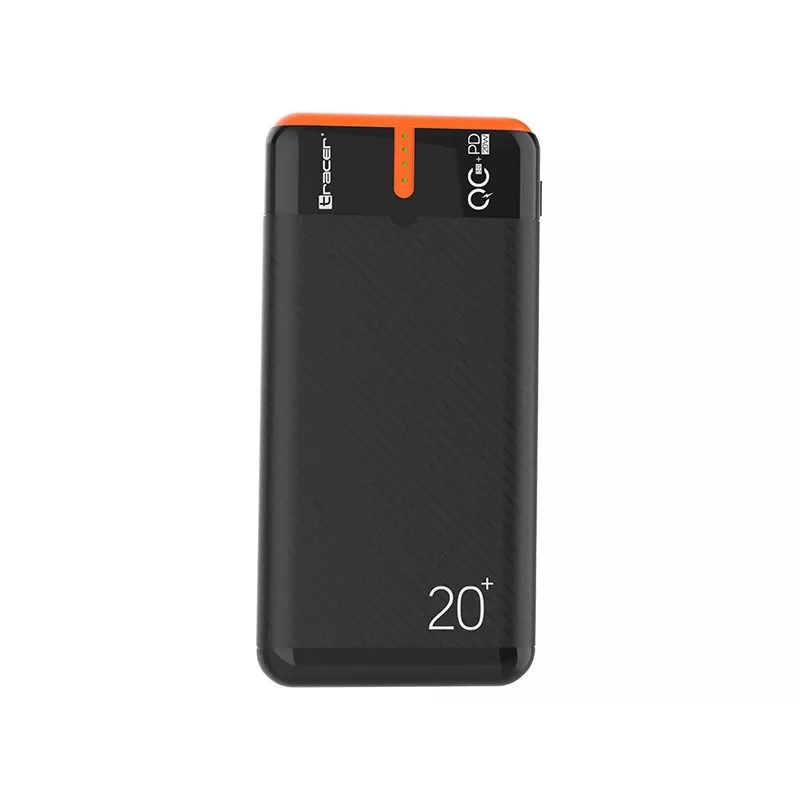 Portatīvais lādētājs TRACER EnerGen 20000 mAh, Power Delivery 20W, USB-C ieeja, 2×USB-A izejas, 3 ierīču atbalsts, oranžs