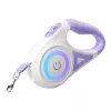 Ievelkamā suņu pavada Rojeco Dog Automatic Leash LED 5 m — violeta, ievelkama ar LED gaismu