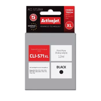 Activejet ACC-571BNX tintes kasetne (aizstāj Canon CLI-571XLBk; Supreme; 12 ml; melna)
