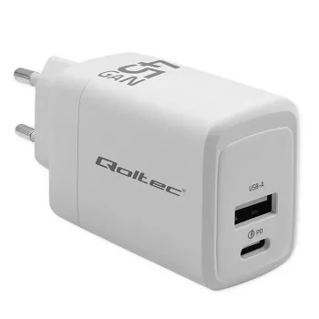 GaN 45W lādētājs 5V 20V 1.5A 3A, 1xUSB C PD, 1xUSB A