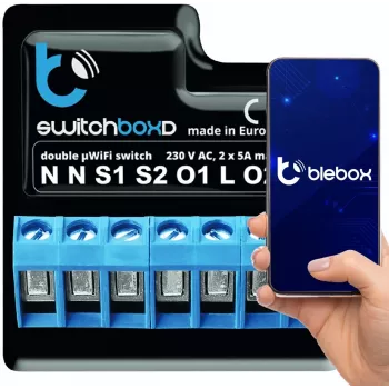 BLEBOX switchboxD - DIVKĀRTĒJS AUTOMĀTISKAIS SLĒDZIS 230V