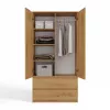 Topeshop SZAFA MALWA ART bedroom wardrobe/closet 5 shelves 2 durvis(s) ozols