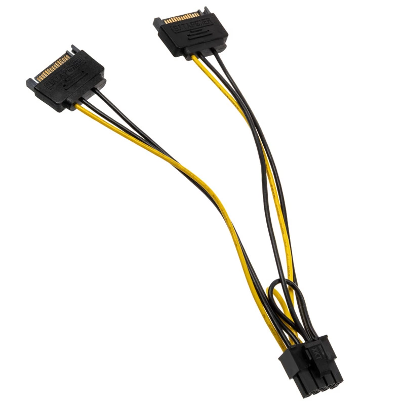 2x 15-Pin-SATA to 1x 6-Pin-PCIe Adapter - Adapter - Digitāls/Dati (AK-CBPW19-15)
