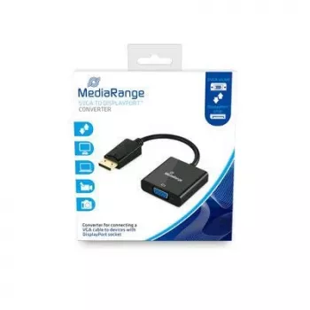 Video kabeļa adapteris MediaRange MRCS173 0.15m VGA DisplayPort Melns