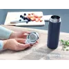 Travel mug Leifheit 03275 600 ml stainless steel, double-wall, leakproof, flip-top, handle, Melns/blue