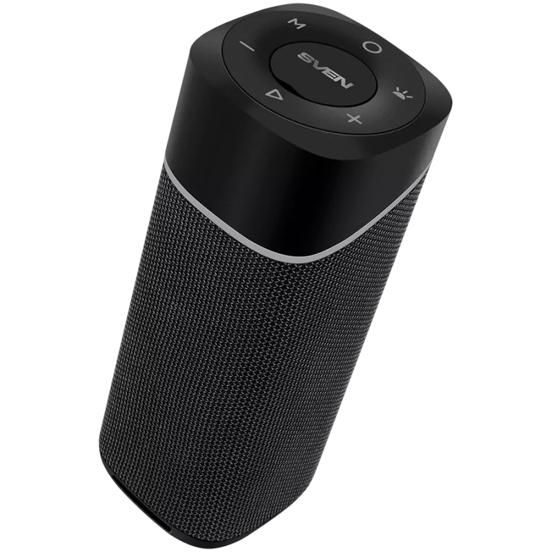 2.0 portatīvais skaļrunis SVEN PS-155, melns, jauda 2x5 W (RMS), TWS, Bluetooth, FM, USB, litija baterija
