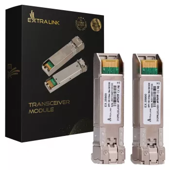 Extralink SFP+ 10G 2-pack | SFP+ modulis | 10 Gbps, LC/UPC, 1310 nm, 10 km, vienmoda, DOM