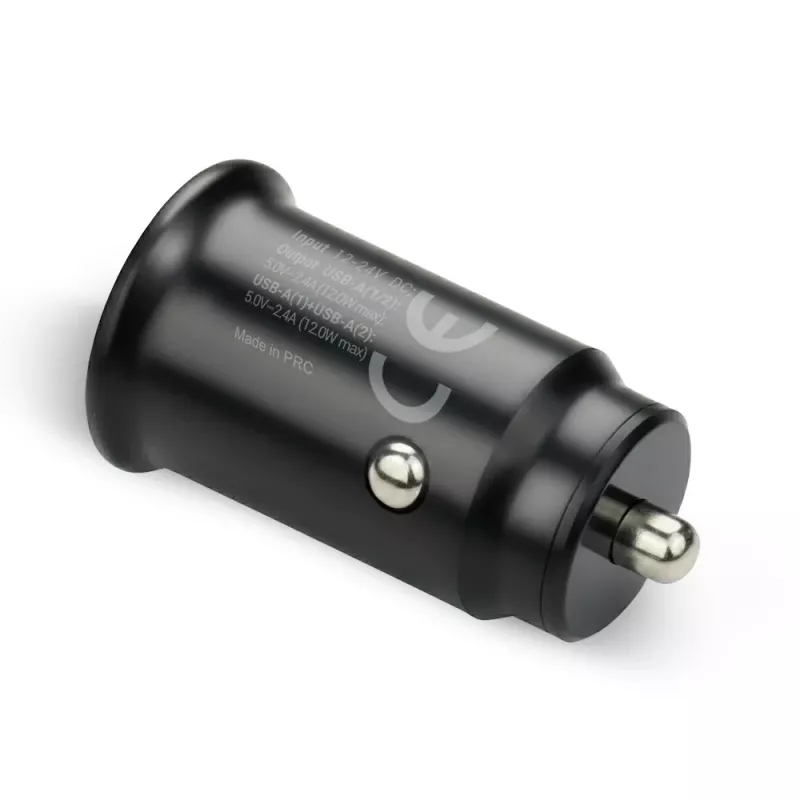 auto lādētājs everActive CC-25C 2x USB-A + USB-C, 12W, iebūvēts automašīnas USB strāvas adapteris