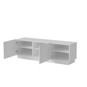 TV skapītis cama meble LIVERTI 150x42x48 cm, balts, skaidu plātnes virsma
